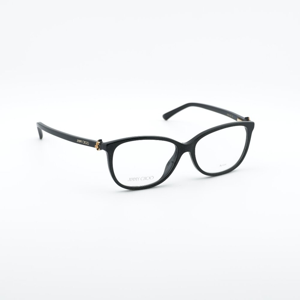 Jimmy Choo JC308 0DXF 00 Eyeglasses Shiny Black/Gold 54mm Square Frame